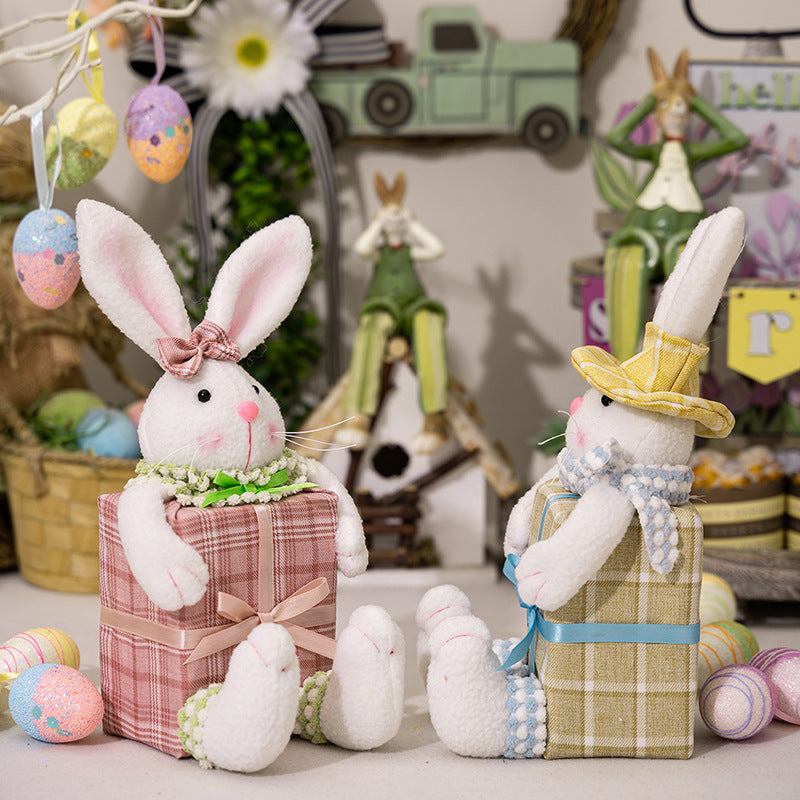 Easter Plaid Rabbit Doll