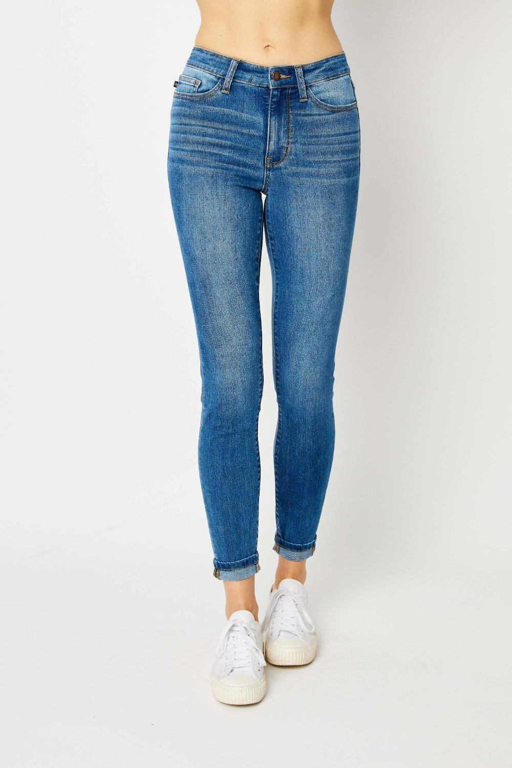 Judy Blue Full Size Cuffed Hem Skinny Jeans